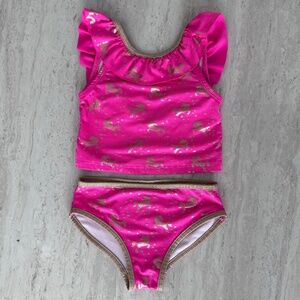 Girls Bright Pink‎ Unicorn Bikini 3T